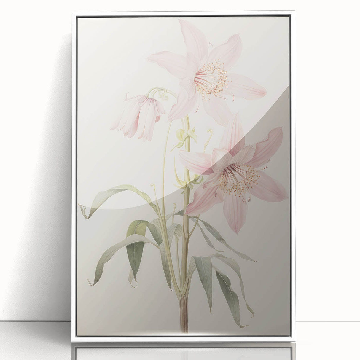 Vintage Botanical Art Print: Delicate Lily Floral Illustration