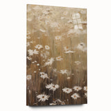 Vintage Botanical Art Print: Soft Daisies in a Golden Field