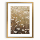 Vintage Botanical Art Print: Soft Daisies in a Golden Field