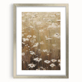 Vintage Botanical Art Print: Soft Daisies in a Golden Field