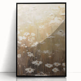 Vintage Botanical Art Print: Soft Daisies in a Golden Field