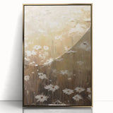 Vintage Botanical Art Print: Soft Daisies in a Golden Field