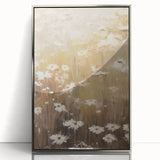 Vintage Botanical Art Print: Soft Daisies in a Golden Field