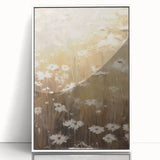 Vintage Botanical Art Print: Soft Daisies in a Golden Field