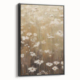 Vintage Botanical Art Print: Soft Daisies in a Golden Field