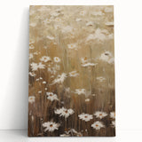 Vintage Botanical Art Print: Soft Daisies in a Golden Field