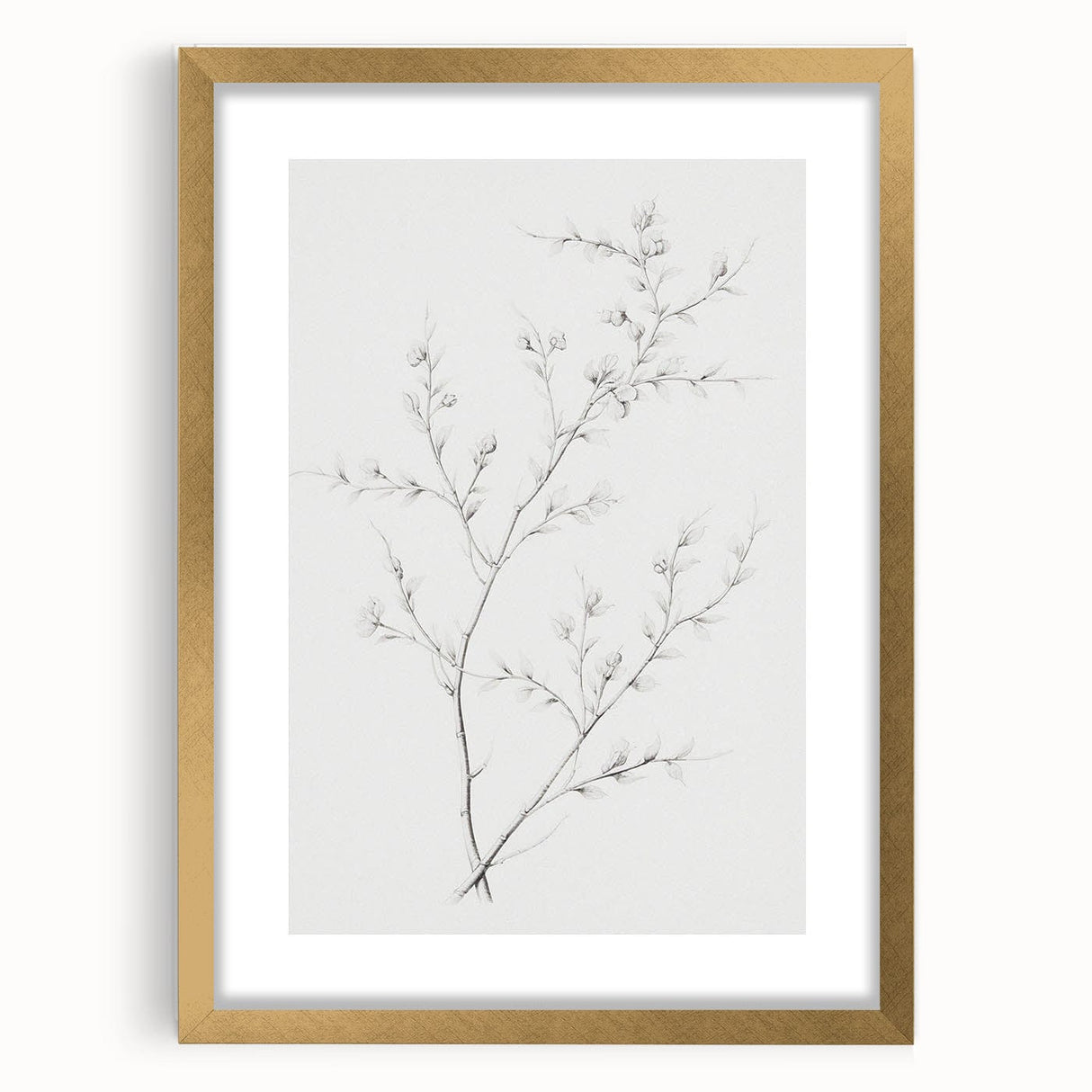 Vintage Botanical Art Print: Elegant Floral Sketch in Neutral Tones