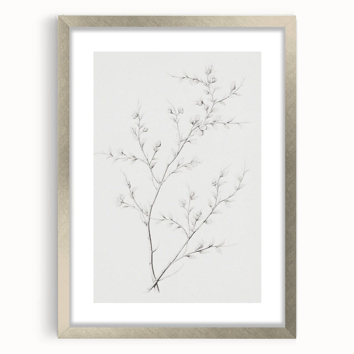 Vintage Botanical Art Print: Elegant Floral Sketch in Neutral Tones