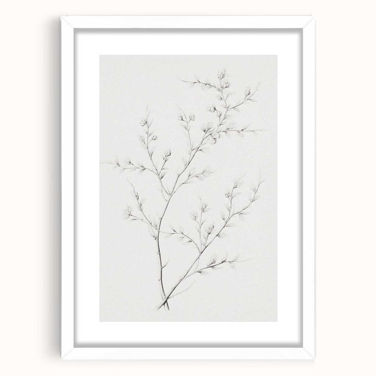 Vintage Botanical Art Print: Elegant Floral Sketch in Neutral Tones