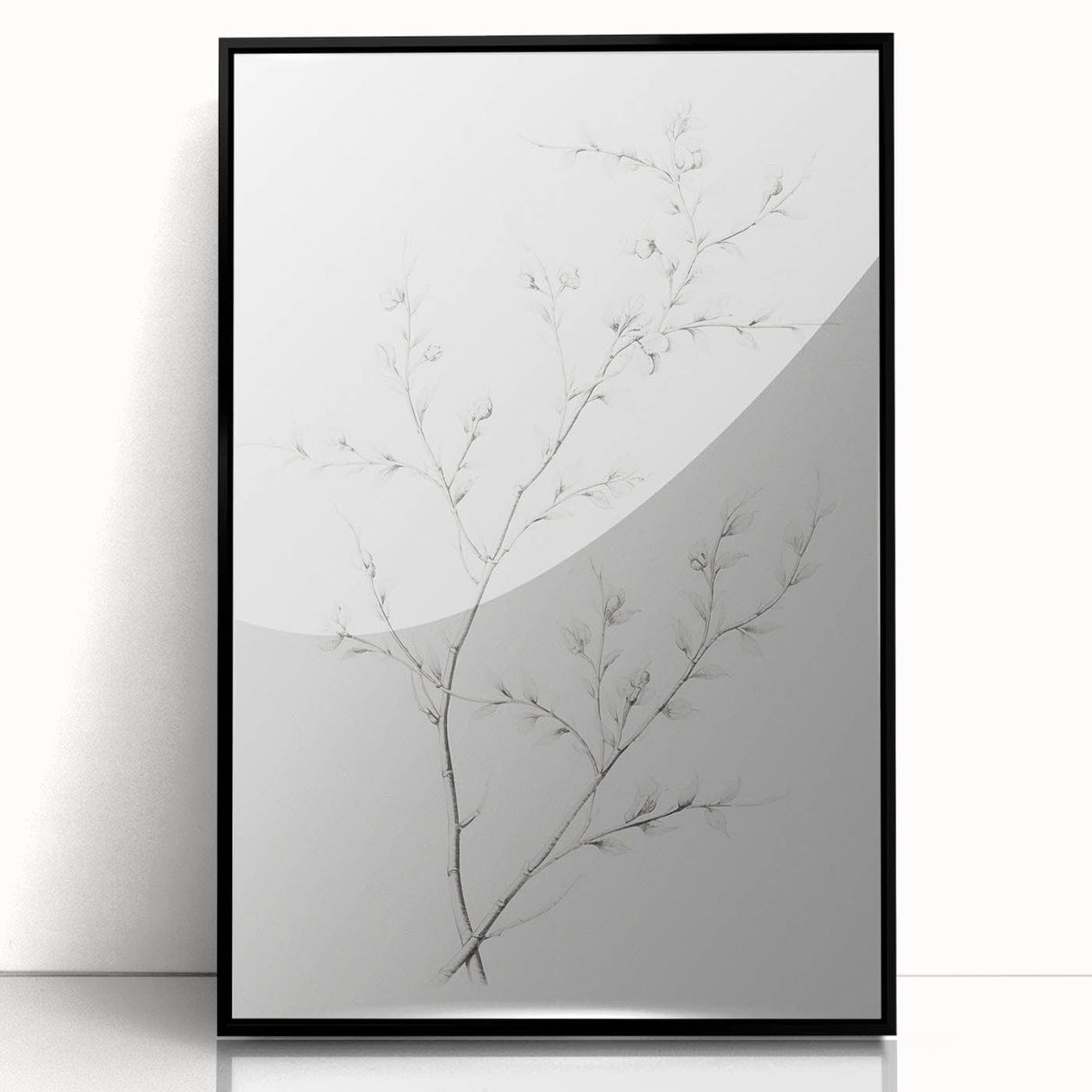 Vintage Botanical Art Print: Elegant Floral Sketch in Neutral Tones