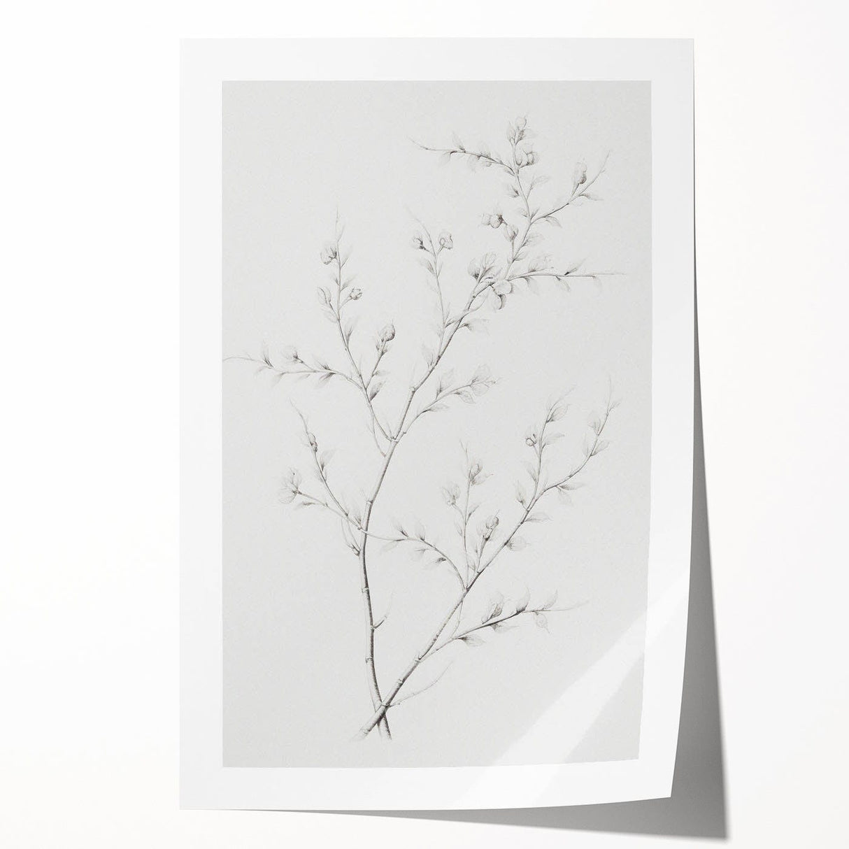 Vintage Botanical Art Print: Elegant Floral Sketch in Neutral Tones