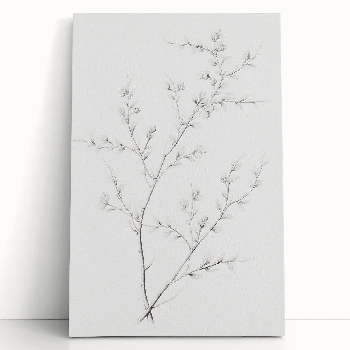 Vintage Botanical Art Print: Elegant Floral Sketch in Neutral Tones
