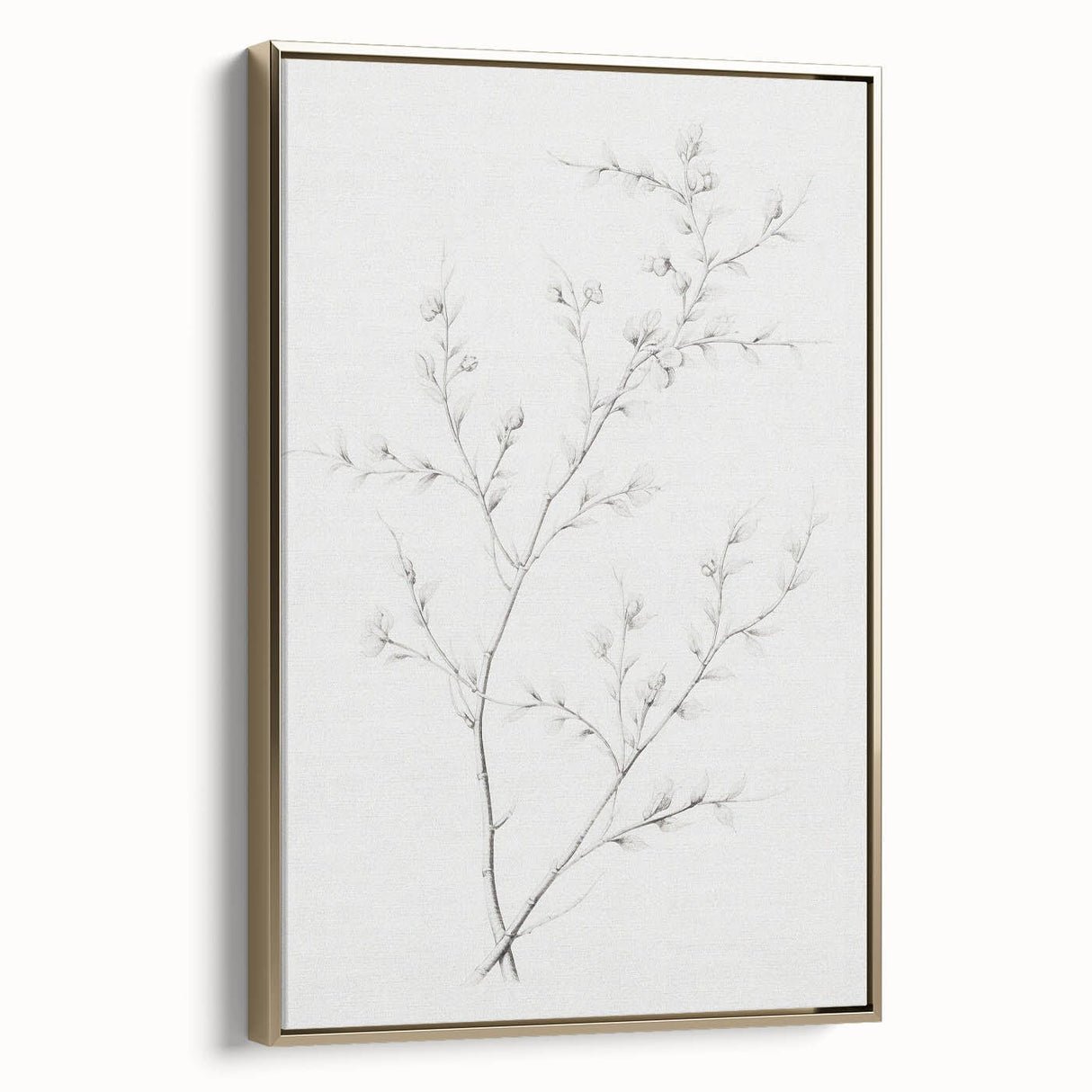 Vintage Botanical Art Print: Elegant Floral Sketch in Neutral Tones