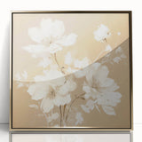 Vintage Botanical Art Print - Elegant White Flowers – Framed