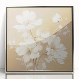 Vintage Botanical Art Print - Elegant White Flowers – Framed