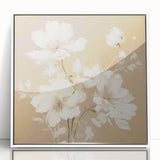 Vintage Botanical Art Print - Elegant White Flowers – Framed