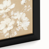 Vintage Botanical Art Print - Elegant White Flowers – Framed