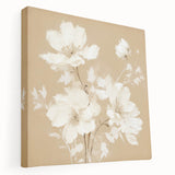 Vintage Botanical Art Print - Elegant White Flowers – Framed