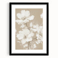 Vintage Botanical Art Print: Soft White Floral Illustration