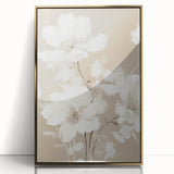 Vintage Botanical Art Print: Soft White Floral Illustration