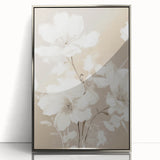 Vintage Botanical Art Print: Soft White Floral Illustration