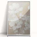 Vintage Botanical Art Print: Soft White Floral Illustration