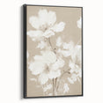 Vintage Botanical Art Print: Soft White Floral Illustration