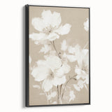 Vintage Botanical Art Print: Soft White Floral Illustration