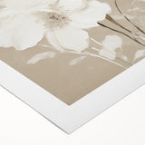 Vintage Botanical Art Print: Soft White Floral Illustration