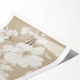 Vintage Botanical Art Print: Soft White Floral Illustration