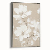 Vintage Botanical Art Print: Soft White Floral Illustration