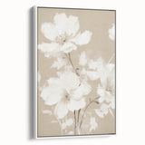 Vintage Botanical Art Print: Soft White Floral Illustration