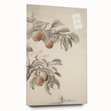 Vintage Botanical Art Print: Peach Branch Illustration in Soft Tones