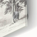 Vintage Botanical Art Print: Detailed Tree Sketch in Graphite Tones