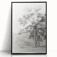 Vintage Botanical Art Print: Detailed Tree Sketch in Graphite Tones