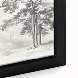 Vintage Botanical Art Print: Detailed Tree Sketch in Graphite Tones