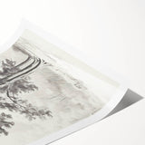 Vintage Botanical Art Print: Detailed Tree Sketch in Graphite Tones