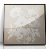 Vintage Botanical Art Print - Soft White Flowers – Framed