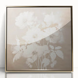 Vintage Botanical Art Print - Soft White Flowers – Framed