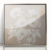 Vintage Botanical Art Print - Soft White Flowers – Framed