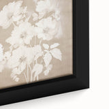 Vintage Botanical Art Print - Soft White Flowers – Framed