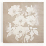 Vintage Botanical Art Print - Soft White Flowers – Framed