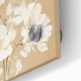 Vintage Botanical Art Print - Elegant White Flowers on Beige – Framed