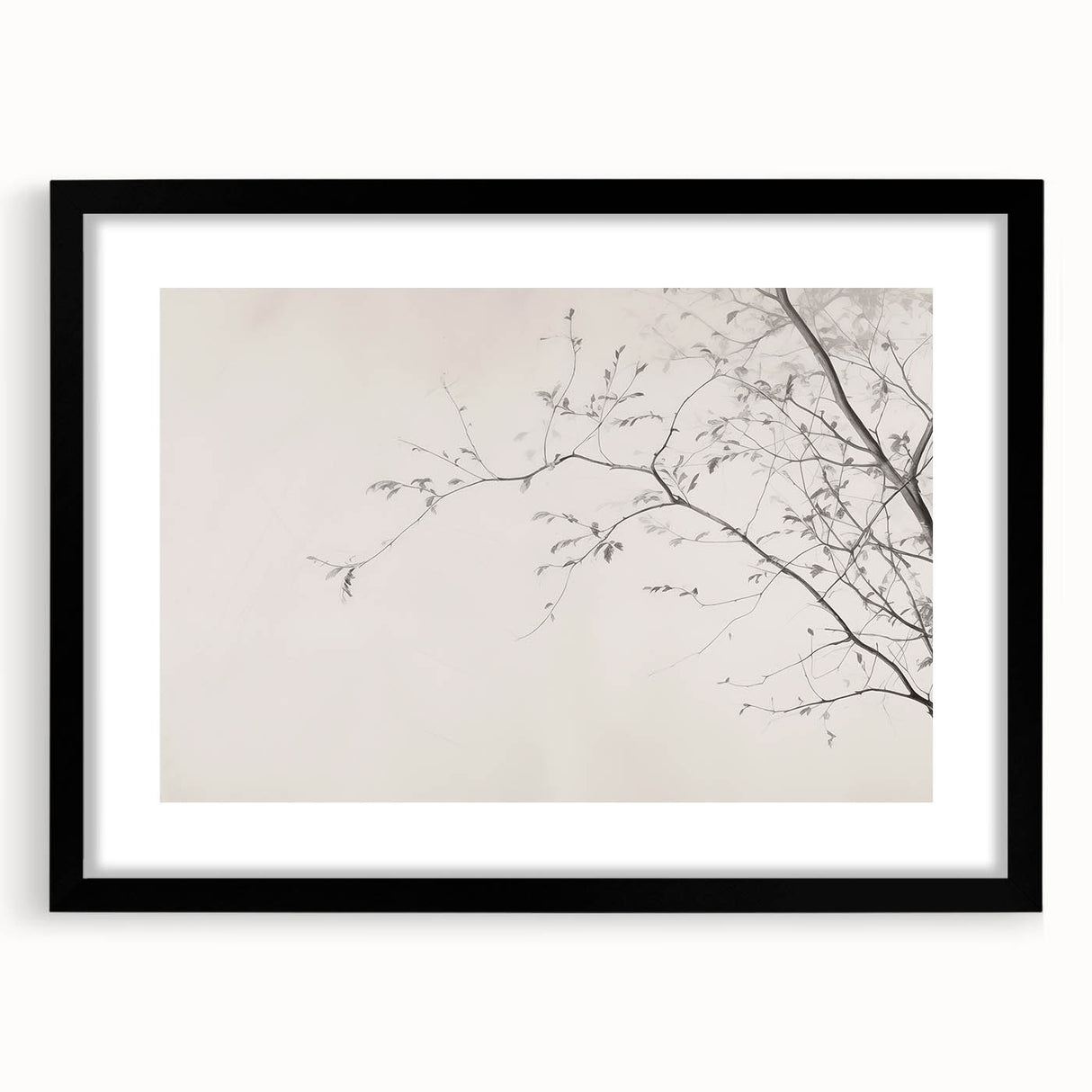 Minimalist Botanical Wall Art – Vintage Monochrome Print