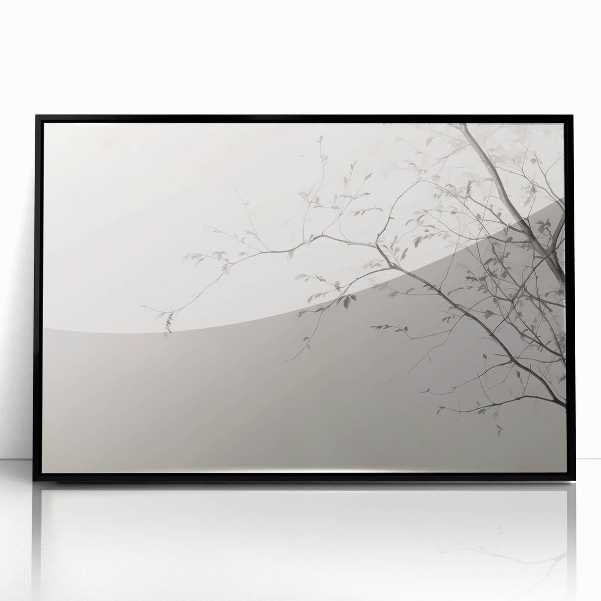 Minimalist Botanical Wall Art – Vintage Monochrome Print