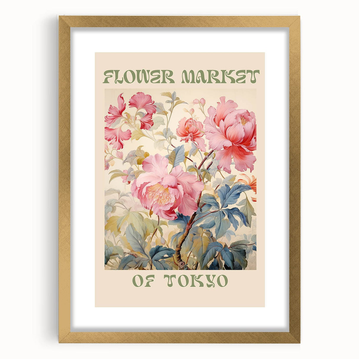 Vintage Botanical Art Prints: Flower Market of Tokyo