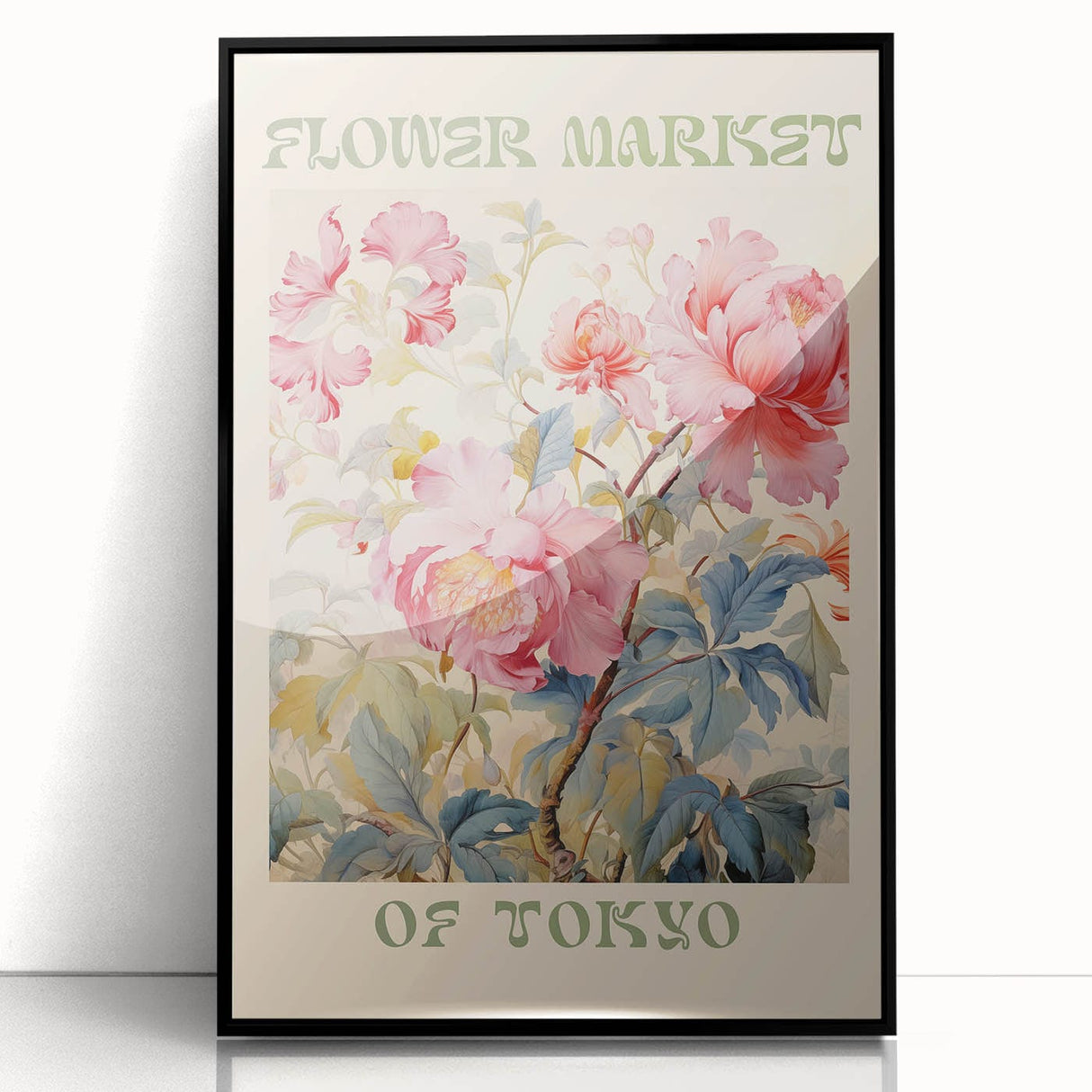 Vintage Botanical Art Prints: Flower Market of Tokyo