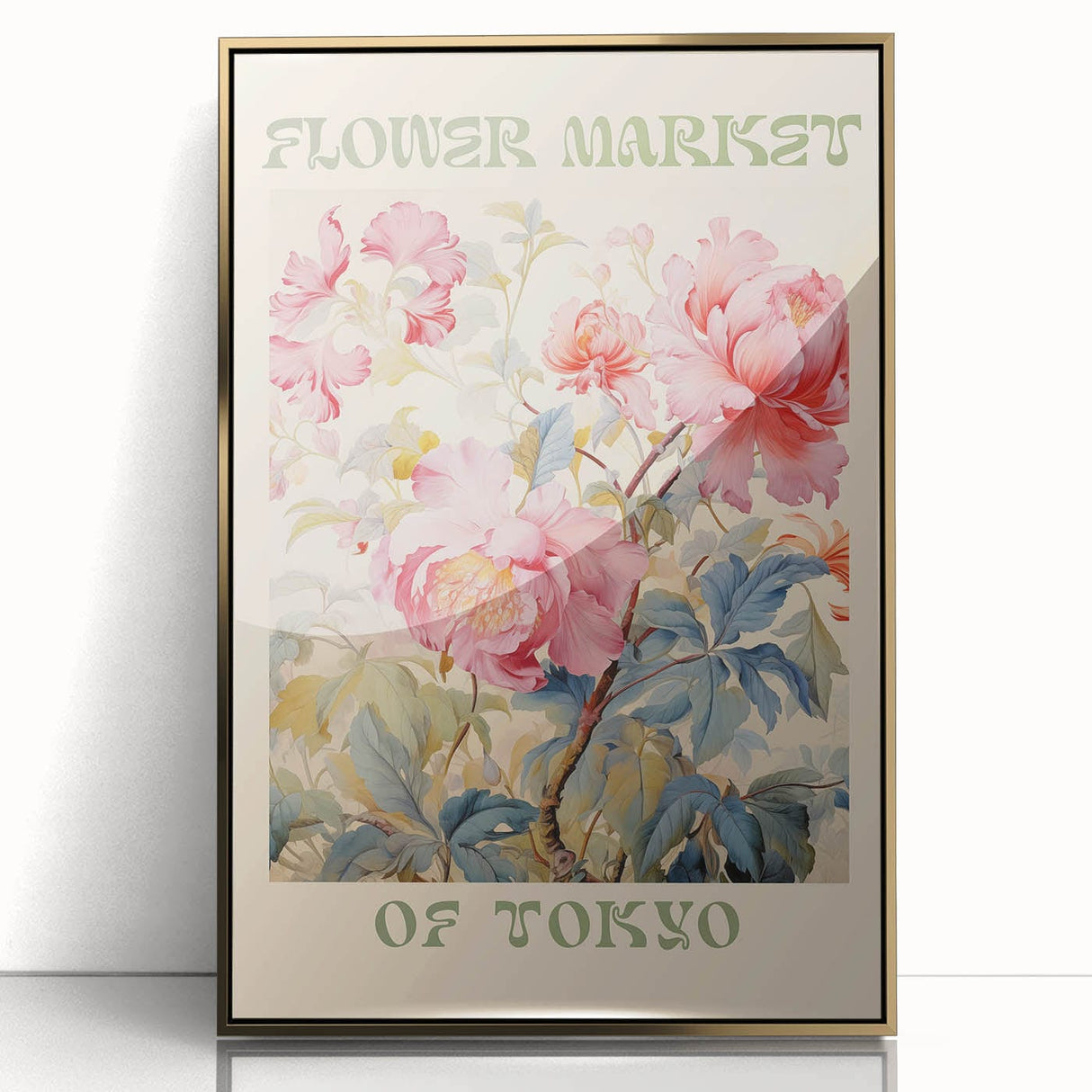 Vintage Botanical Art Prints: Flower Market of Tokyo
