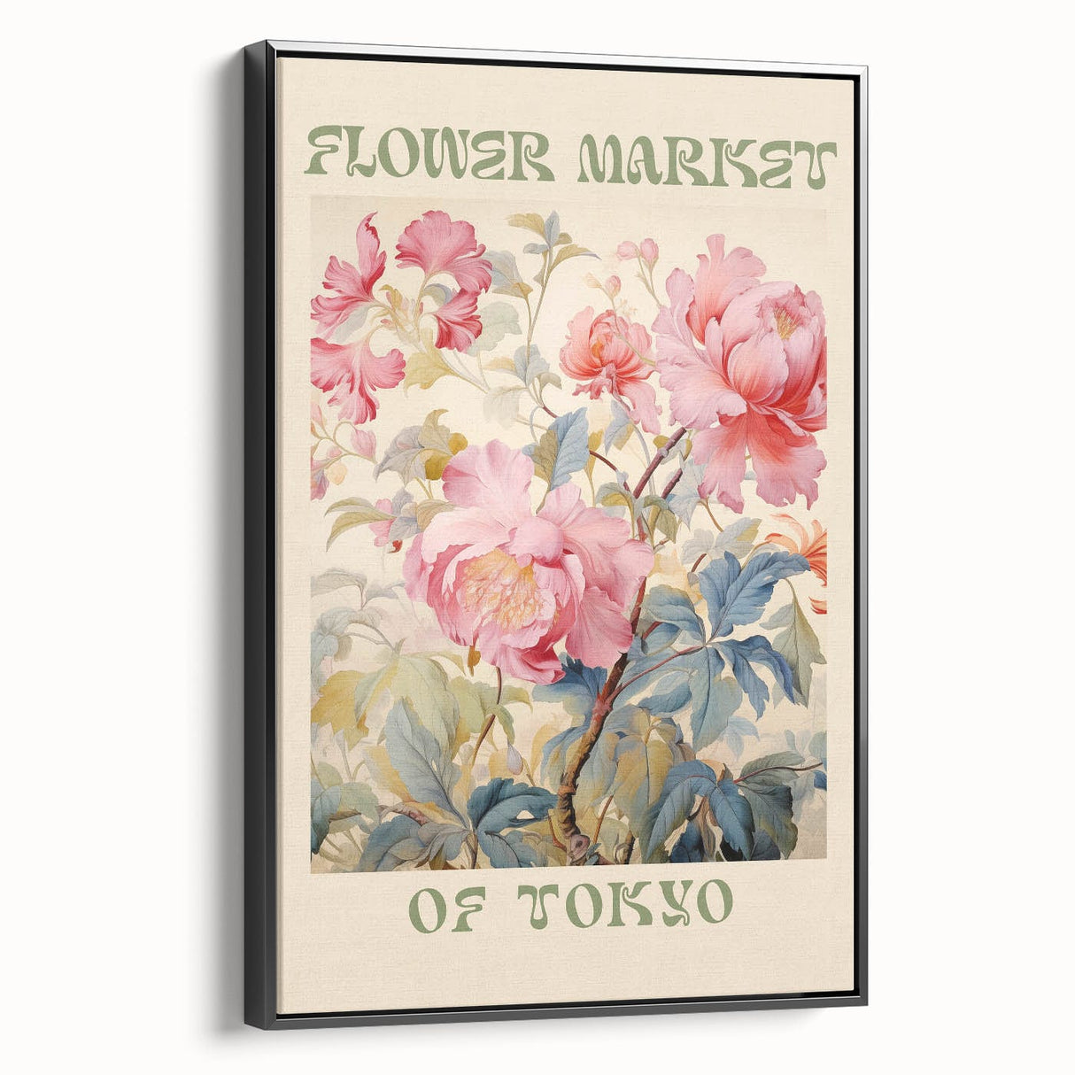 Vintage Botanical Art Prints: Flower Market of Tokyo