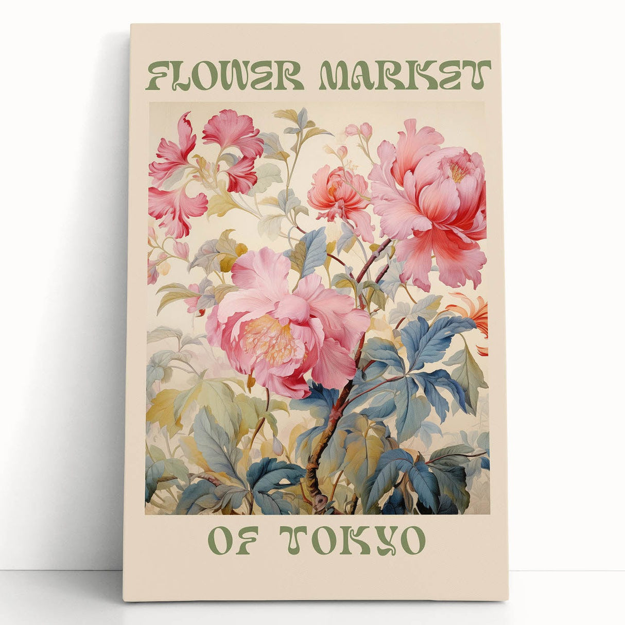 Vintage Botanical Art Prints: Flower Market of Tokyo